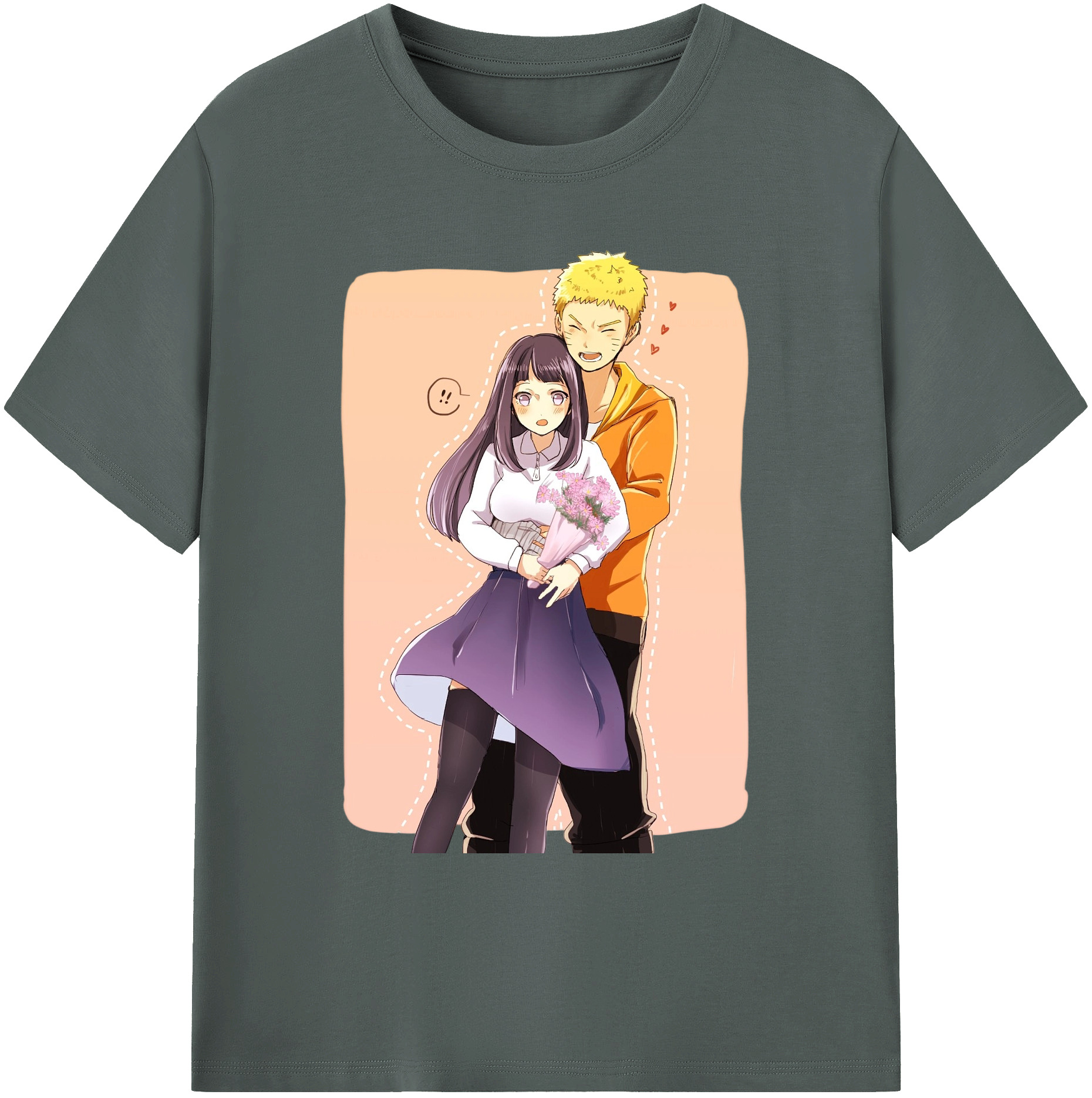 （画像用） NARUTO -ナルト- 日向ヒナタ Hyūga Hinata 綿100％ メンズ半袖Tシャツ｜肌触りやわらか＆通気性
